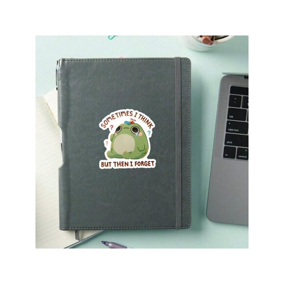 1PC Think But Then I Forget Waterproof Sticker Funny Frog Vinyl Sticker - Picture 10 of 10